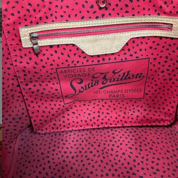 Yayoi Kusama x Louis Vuitton Red Waves Monogram Neverfull MM Tote Bag - Picture 14 of 16